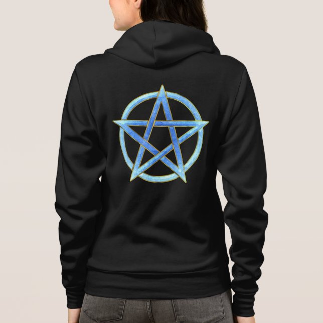 Turquoise Whirlwind: Pentagram Essence Hoodie (Back)