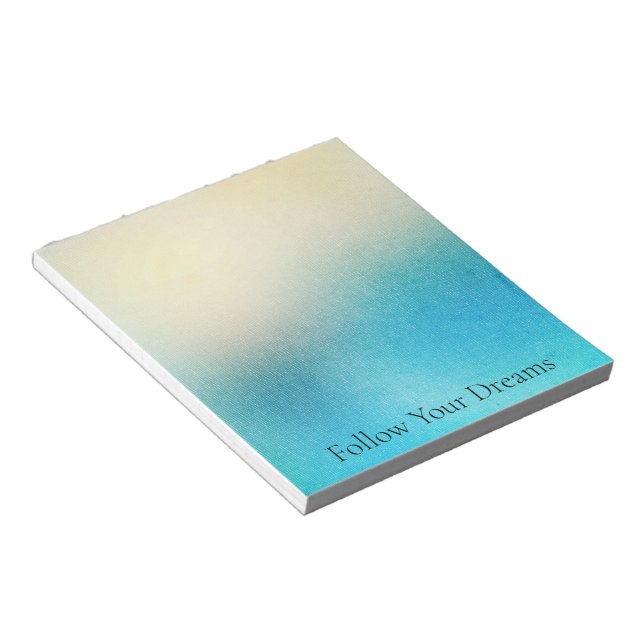Turquoise White Aqua Blue Beach Wedding Notepad (Angled)