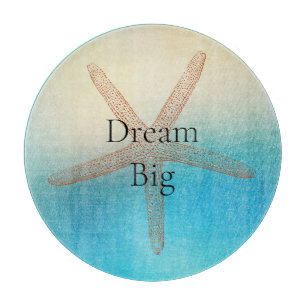 Turquoise White Aqua Blue Starfish Beach Cutting Board