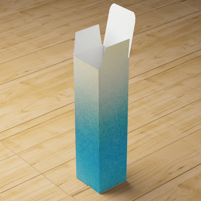 Turquoise White Aqua Blue Starfish Beach Wedding Wine Box (Opened)