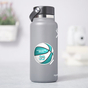 Turquoise white basketball girls team colors sticker