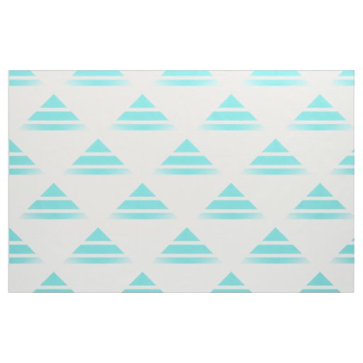 Turquoise White Geo Triangle Pattern Fabric
