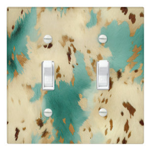 Turquoise White Gold Cowhide Light Switch Cover