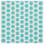 Turquoise White Mini Polka Dots Fabric