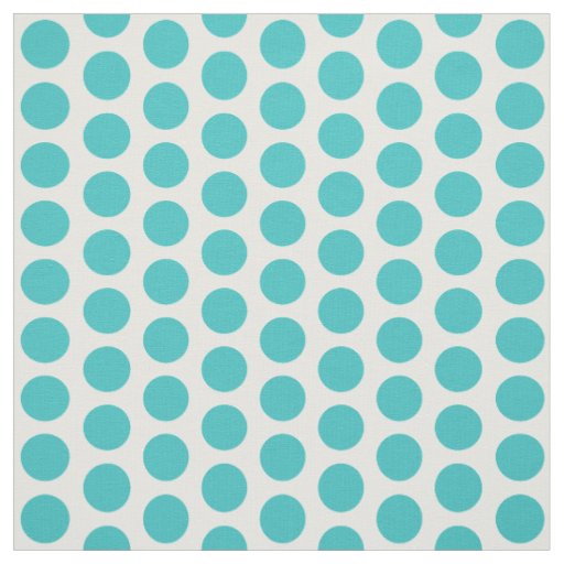 Turquoise White Mini Polka Dots Fabric