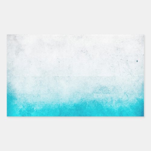 Turquoise  White Ombre Distressed Watercolor Rectangular Sticker