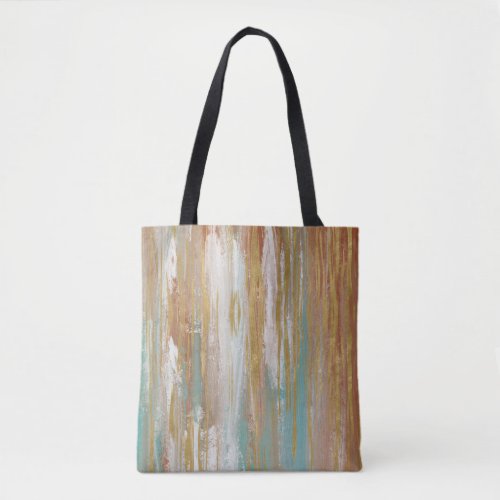 Turquoise White Red Ochre and Gold Abstract Tote Bag