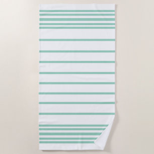 Turquoise & White Striped Beach Towel
