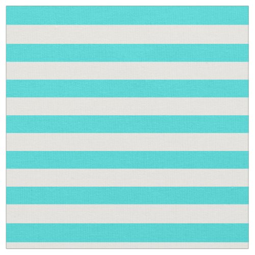 Turquoise  White Striped Fabric