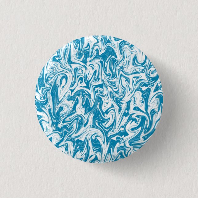 Turquoise & White Swirl Button (Front)