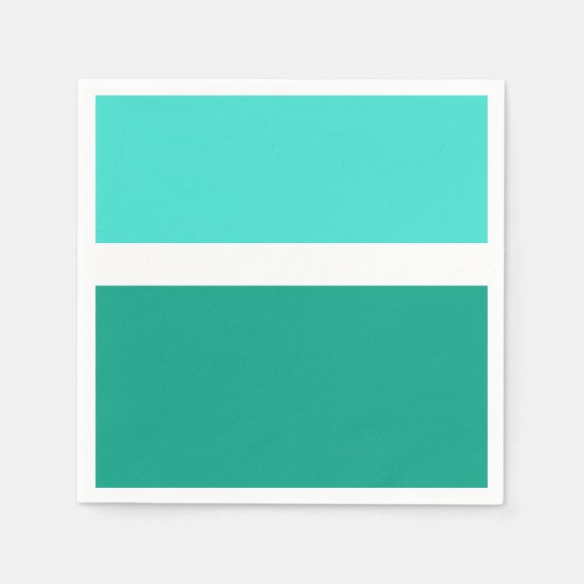 Turquoise White Teal Color Block Style Design  Napkins (Front)