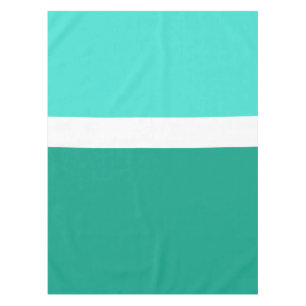 Turquoise White Teal Color Block Style Design Tablecloth