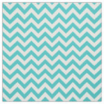 Turquoise White Trendy Chevron Pattern Fabric