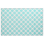 Turquoise White Trendy Triangles Pattern Fabric