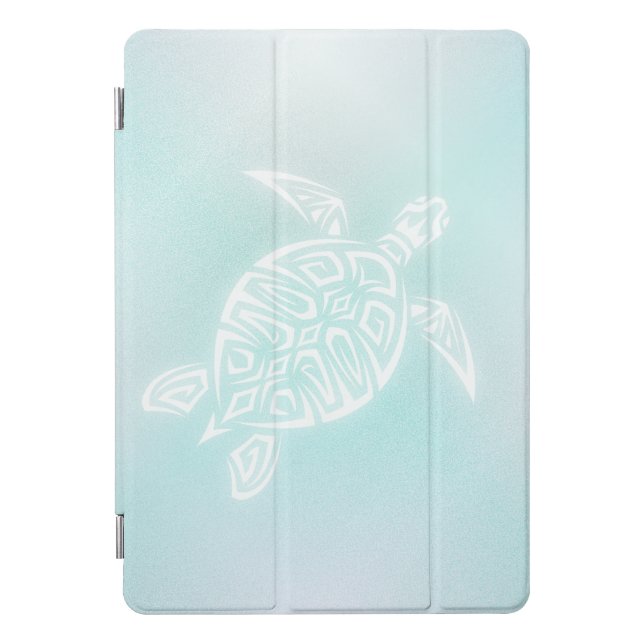 Turquoise White Turtle iPad Pro Cover (Front)