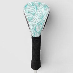 Turquoise White Waves Delicate Natural Artist Golf Head Cover