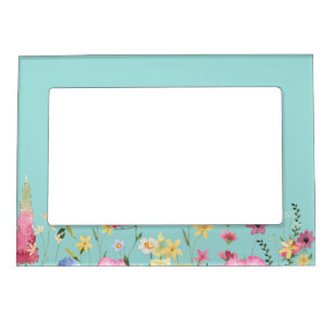 Turquoise Wildflower  Magnetic Frame