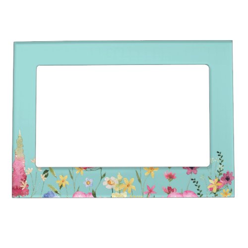 Turquoise Wildflower  Magnetic Frame