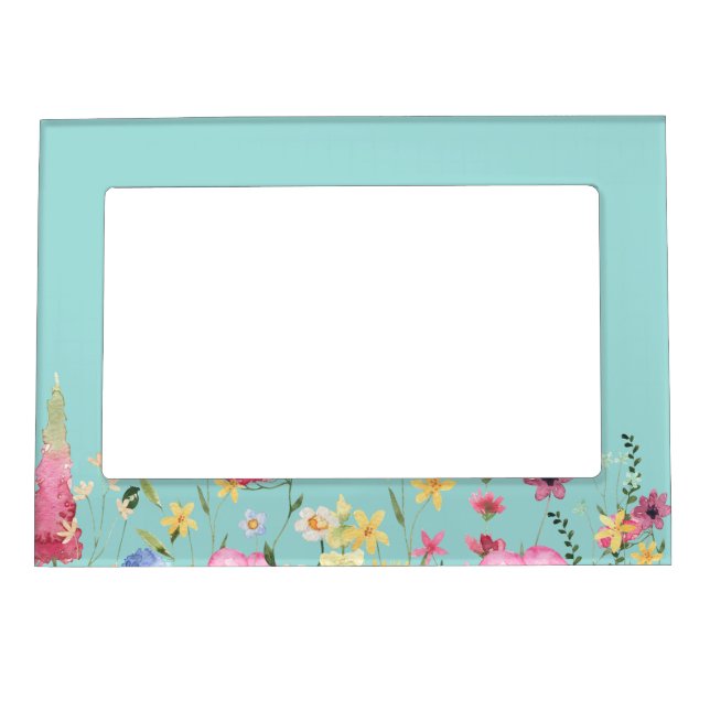 Turquoise Wildflower  Magnetic Frame (Front)