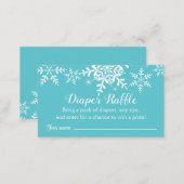 Turquoise Winter Baby Shower Diaper Raffle Ticket Enclosure Card (Front/Back)