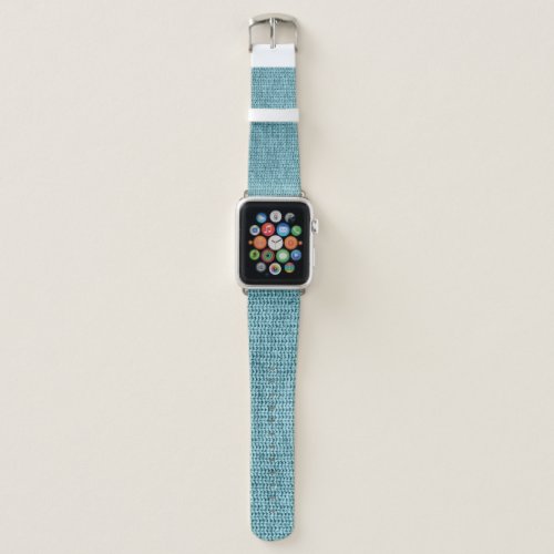 Turquoise Winter Knitted Sweater Texture Apple Watch Band