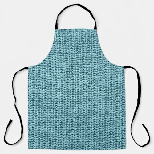 Turquoise Winter Knitted Sweater Texture Apron