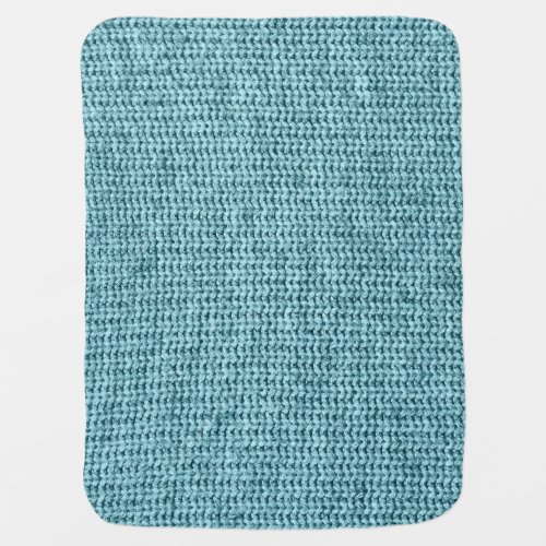 Turquoise Winter Knitted Sweater Texture Baby Blanket