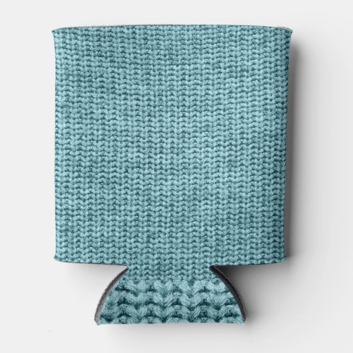 Turquoise Winter Knitted Sweater Texture Can Cooler