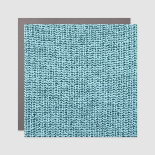 Turquoise Winter Knitted Sweater Texture Car Magnet
