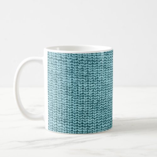 Turquoise Winter Knitted Sweater Texture Coffee Mug