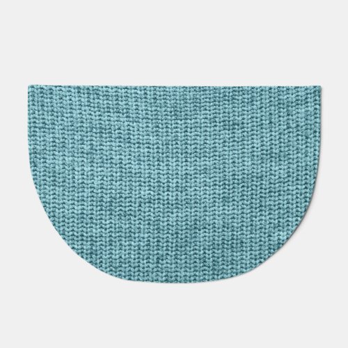Turquoise Winter Knitted Sweater Texture Doormat