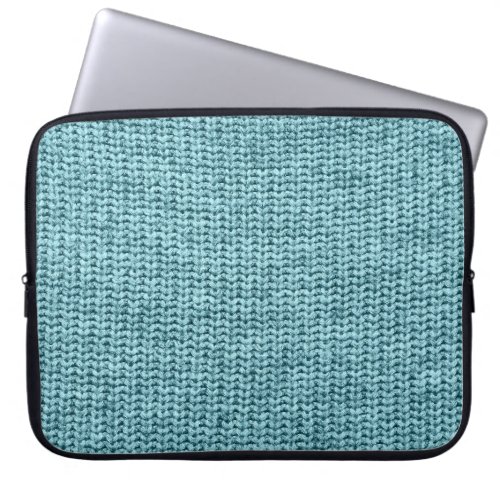 Turquoise Winter Knitted Sweater Texture Laptop Sleeve
