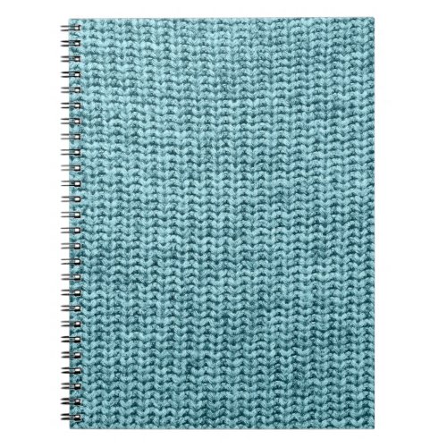 Turquoise Winter Knitted Sweater Texture Notebook