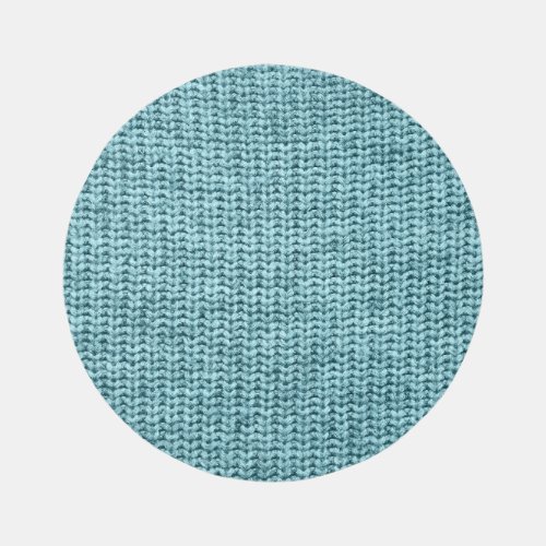 Turquoise Winter Knitted Sweater Texture Rug