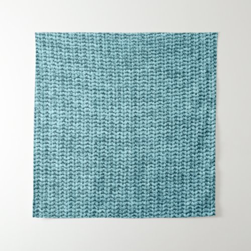 Turquoise Winter Knitted Sweater Texture Tapestry