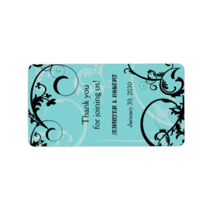 Turquoise with Black Wedding Lip Balm Label