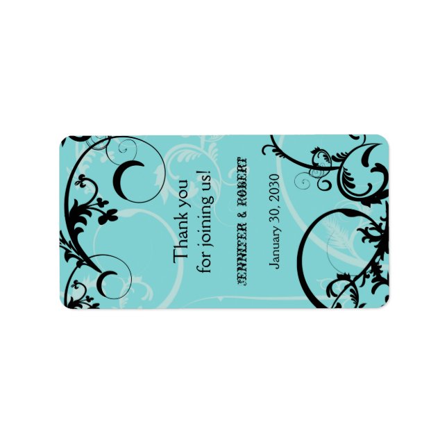 Turquoise with Black Wedding Lip Balm Label (Front)