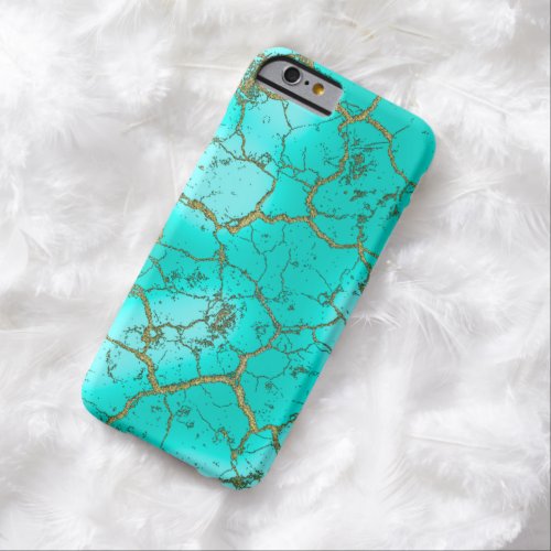 Turquoise with Gold Matrix Barely There iPhone 6 Case