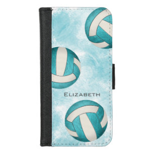 Turquoise women's volleyball iPhone 8/7 wallet case