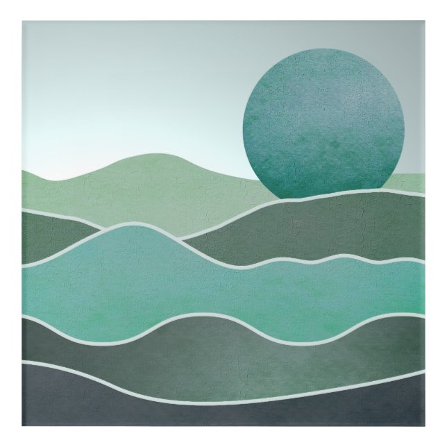 Turquoise World Landscape Acrylic Print (Front)