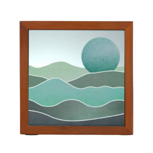 Turquoise World Landscape Desk Organizer