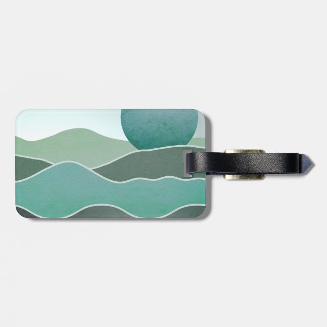 Turquoise World Landscape Luggage Tag (Back Horizontal)