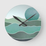 Turquoise World Landscape Round Clock