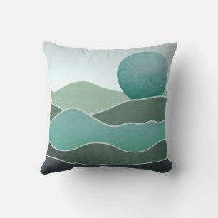 Turquoise World Landscape Throw Pillow
