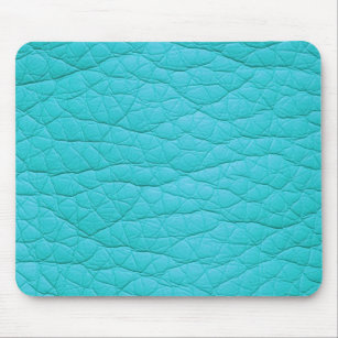Turquoise Wrinkled Faux Soft Leather Mousepad