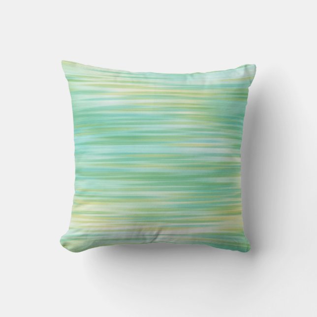 Turquoise Yellow Abstract Throw Pillow (Front)