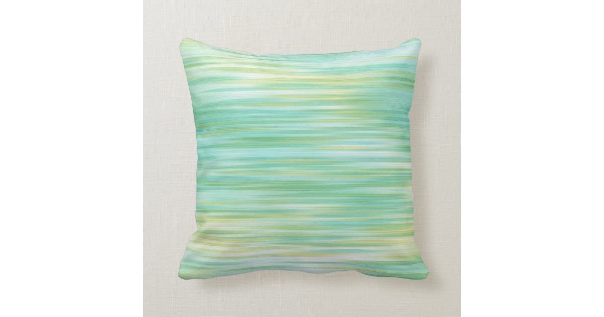 Turquoise Yellow Abstract Throw Pillow