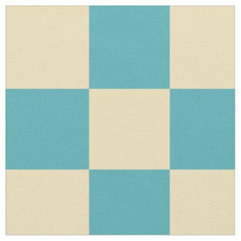 Turquoise Yellow Checkered Pattern Fabric by TheHopefulRomantic at Zazzle