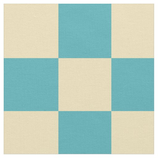 Turquoise yellow checkered pattern fabric