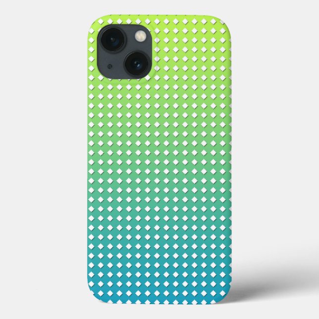 Turquoise Yellow Geometric Pattern Diamonds Case-Mate iPhone Case (Back)